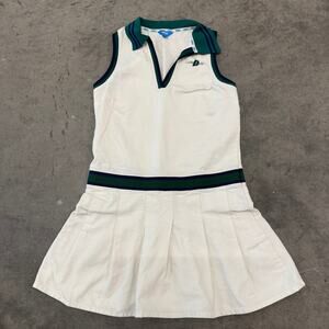 Vintage Y2K Prince Golf Tennis White Mini Dress Athletic Court Small Pleated